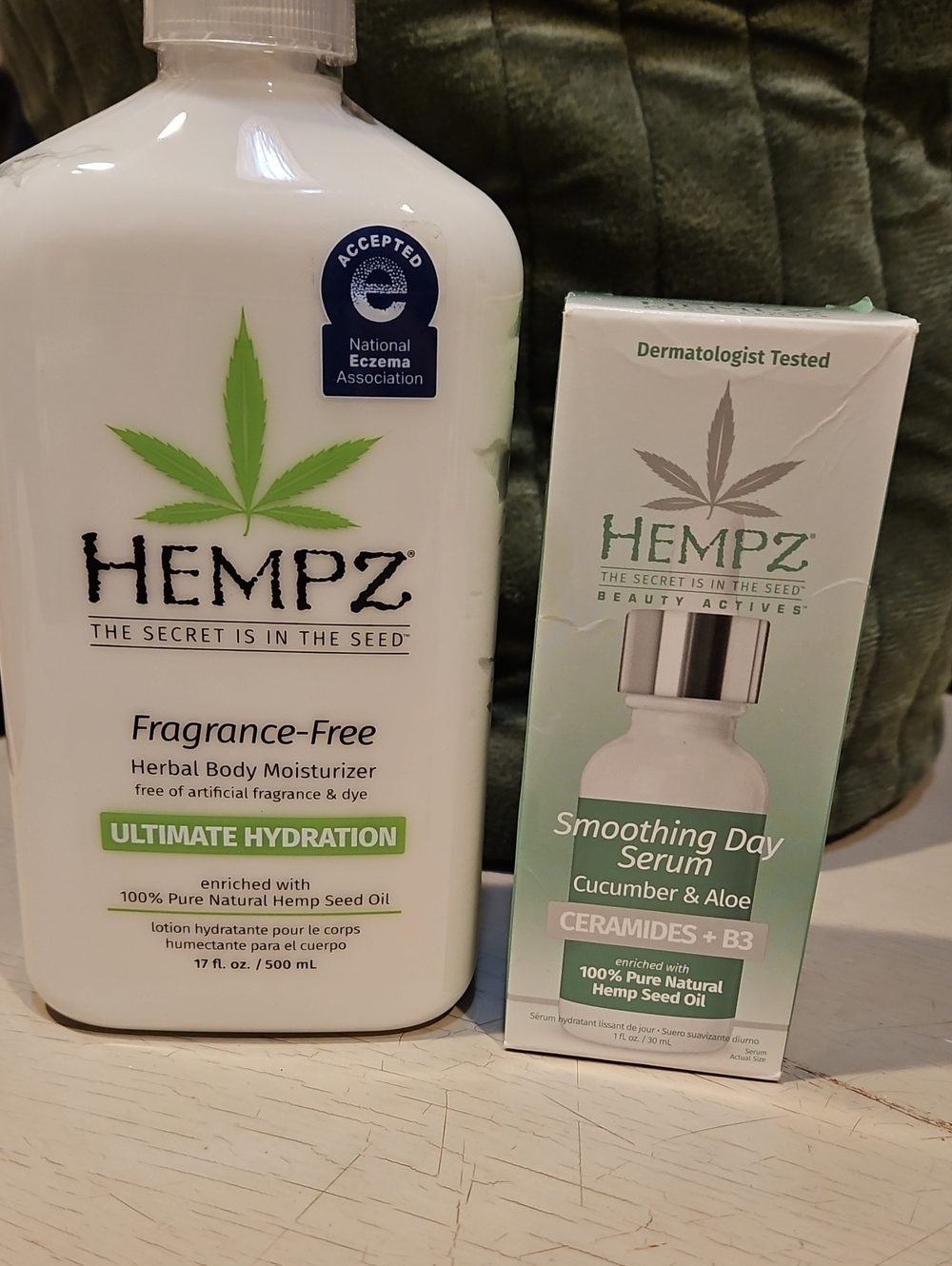 Hempz Body Lotion and Facial Day Serum Set